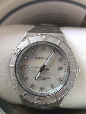 Stainless Steel Women's Watch with Mother-of-Pearl Dial - Silver